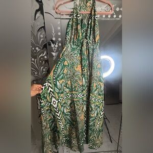 New beautiful Maxi Green Patterned Dress